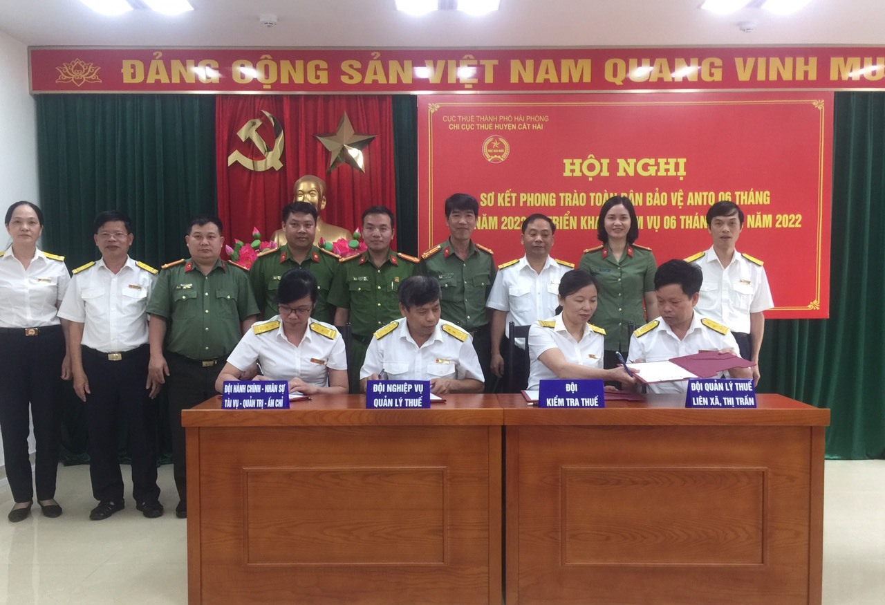 Chi cục Thuế huyện Cát Hải: Sơ kết công tác xây dựng phong trào toàn dân bảo vệ an ninh Tổ quốc 6 tháng đầu năm 2022